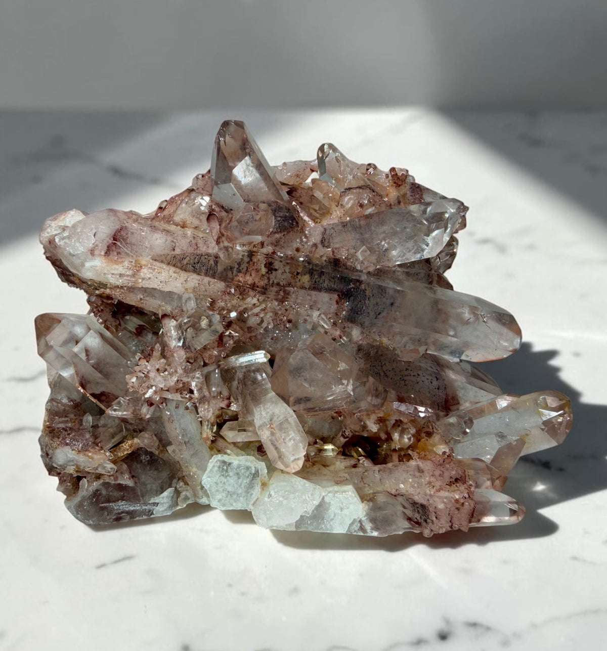 INCREDIBLE Hematite “Sunset” Phantom Quartz With Many Inclusions, DT Points- India | River Walkers Minerals