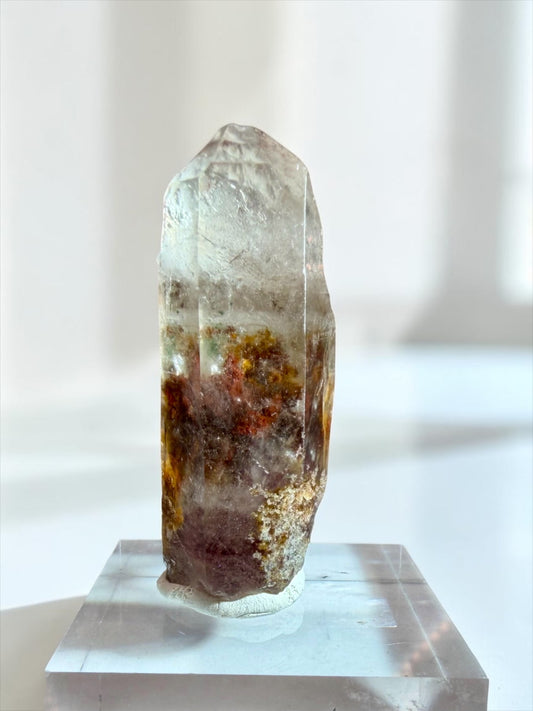 Hematite “Sunset” Phantom Quartz with Green & Yellow Inclusions- India | River Walkers Minerals
