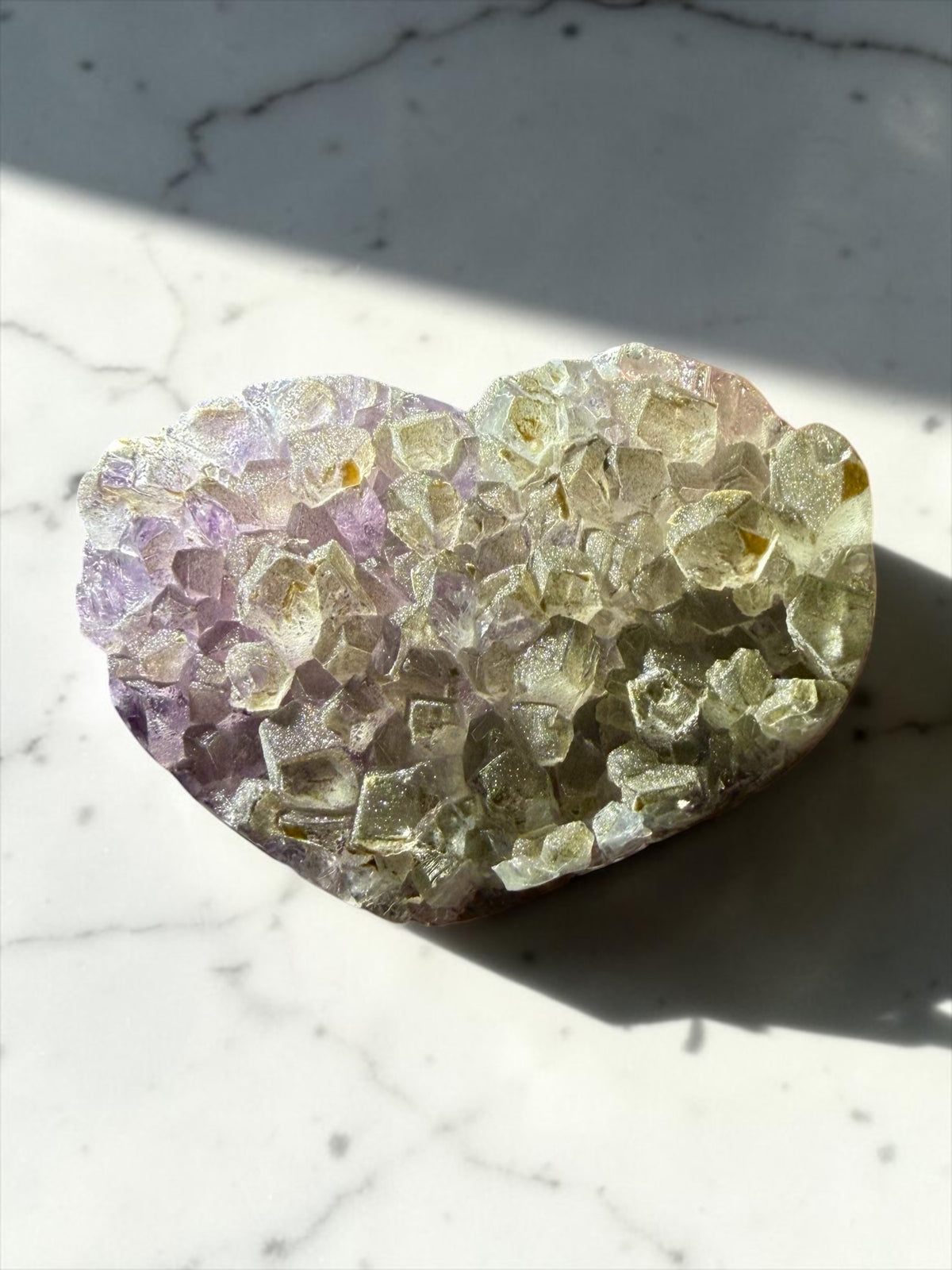 Sugar Amethyst Heart With Grey Druzy- Uruguay | River Walkers Minerals