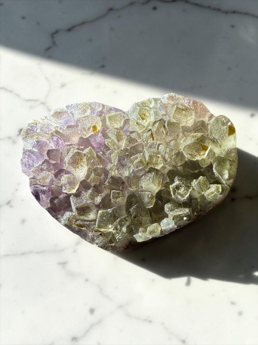 Sugar Amethyst Heart With Grey Druzy- Uruguay | River Walkers Minerals
