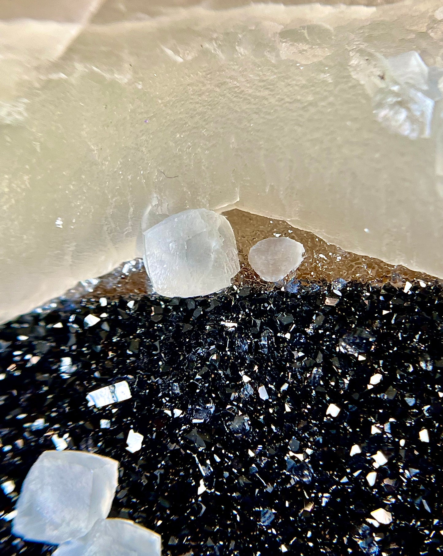 XL Calcite Coated in Amethyst and Druzy Goethite