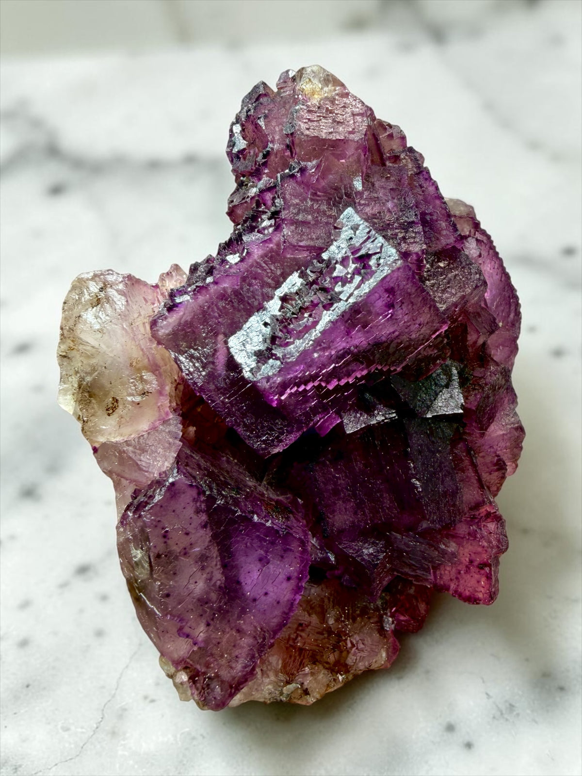 Purple Illinois Fluorite- Denton Mine- Ex. Chuck & Mary Wing Collection | River Walkers Minerals