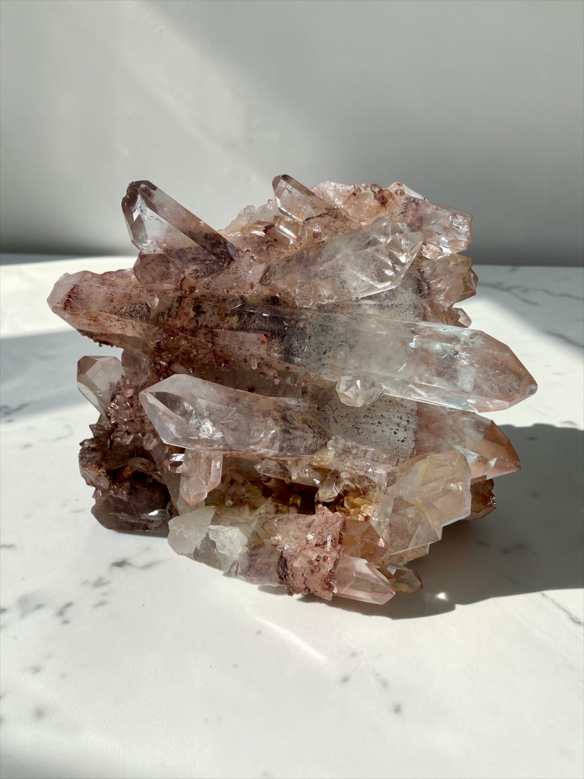 INCREDIBLE Hematite “Sunset” Phantom Quartz With Many Inclusions, DT Points- India | River Walkers Minerals