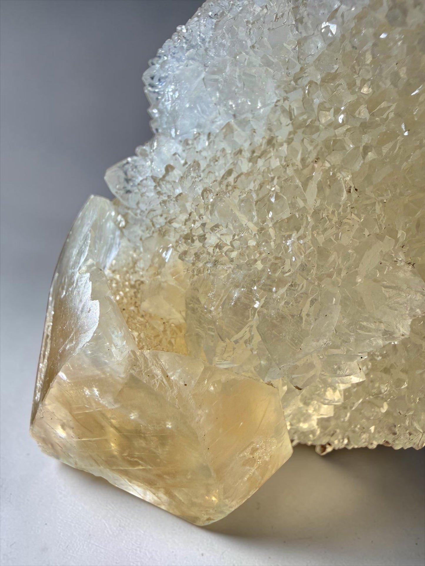 Quartz-Coated Honey Calcite with Druzy- Uruguay | River Walkers Minerals