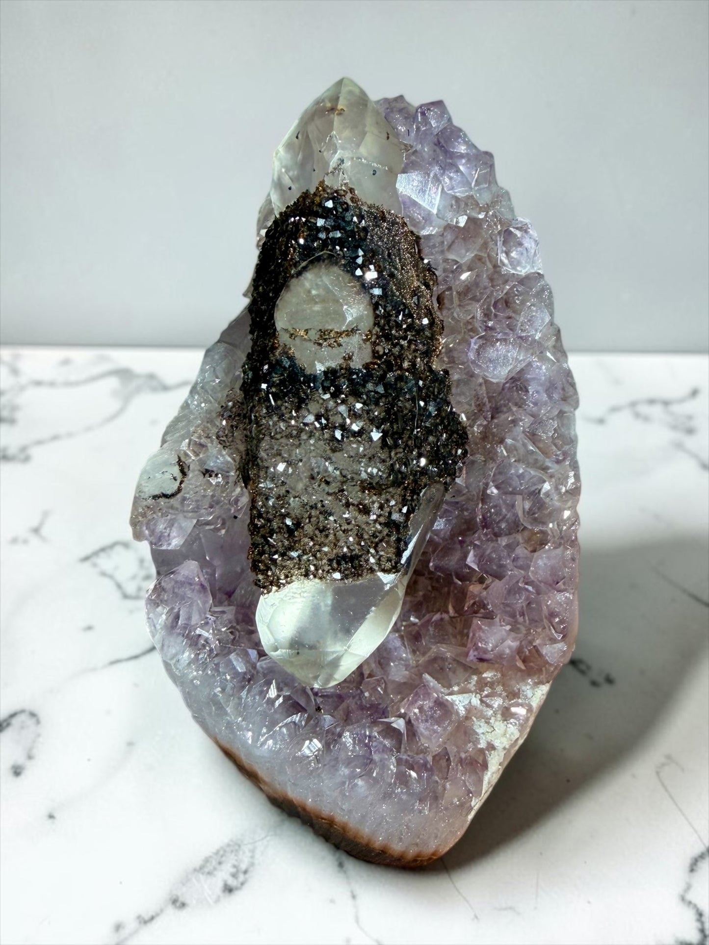 Gemmy Calcite with Goethite and Amethyst- Uruguay | River Walkers Minerals