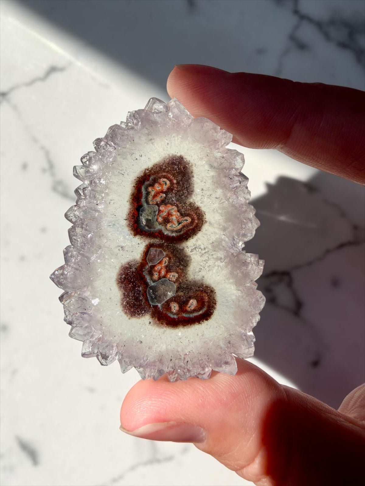 Special Stalactite Slice with Red & Brown Core- Uruguay | River Walkers Minerals