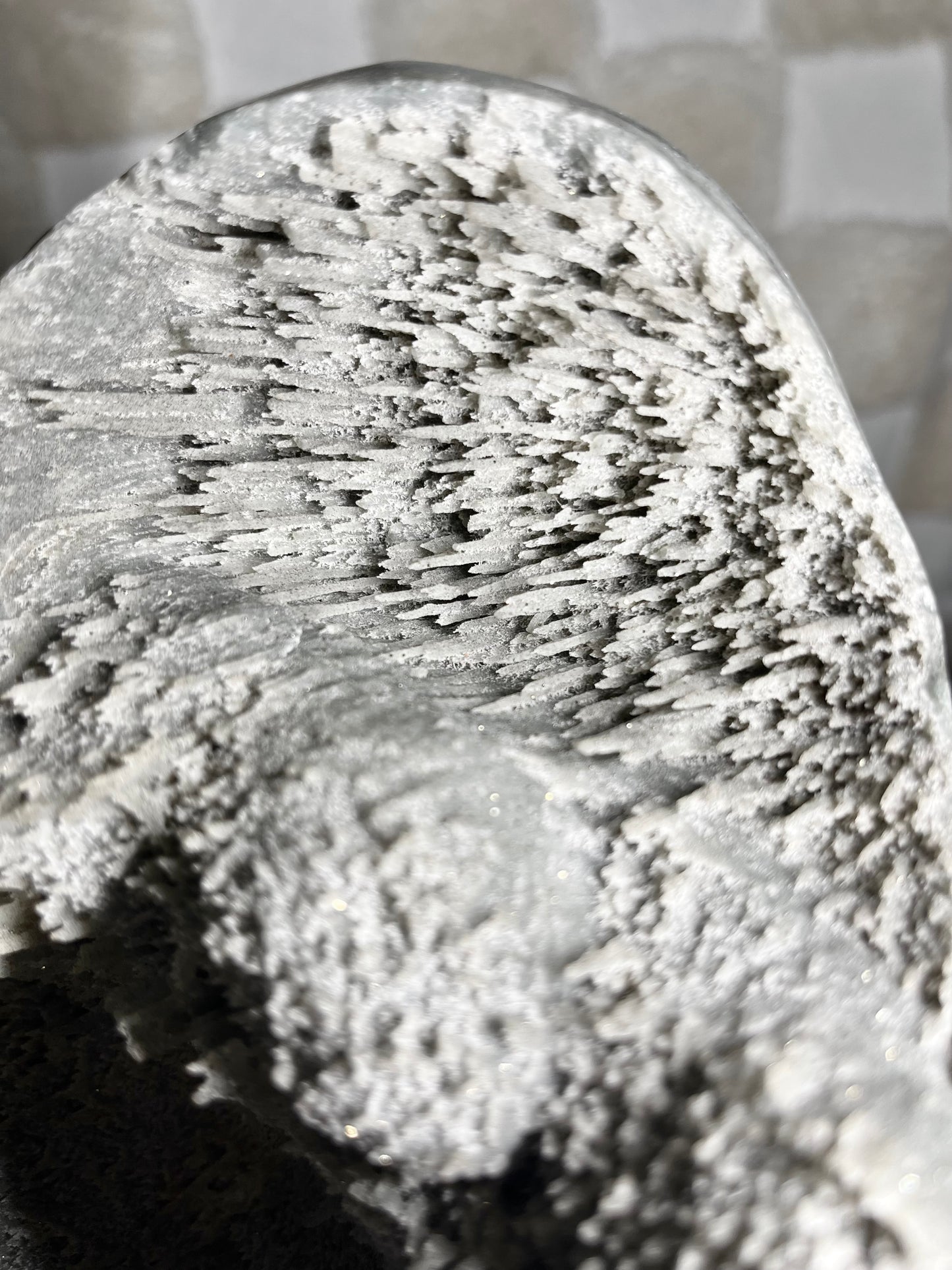 White Jasper Stalactites with Pyrite