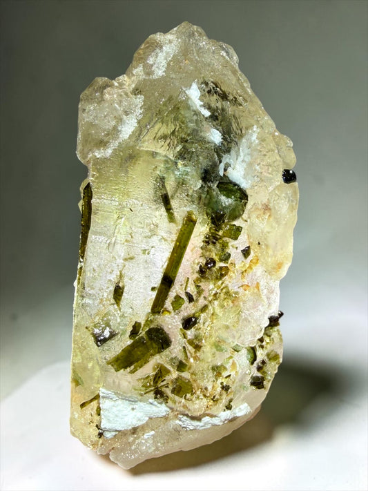 Hydrothermal Etched Quartz with Blue-Core Green Tourmaline- Minas Gerais | River Walkers Minerals