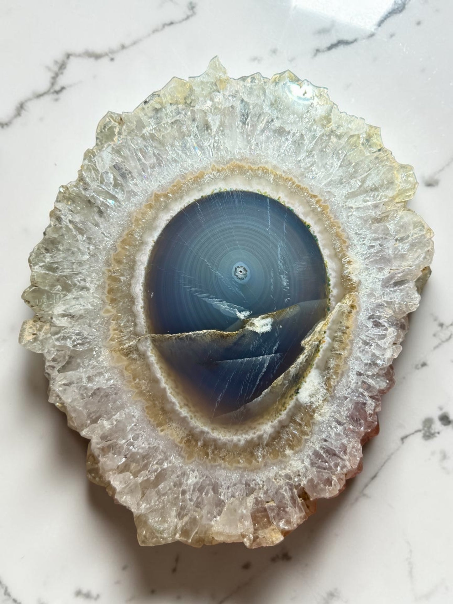 Huge Quartz & Agate Stalactite Slice- Brazil | River Walkers Minerals