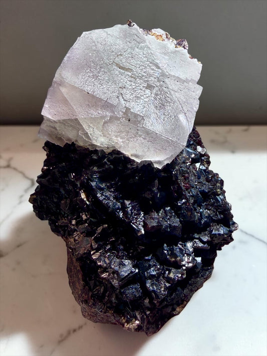 XL Fluorite on Sphalerite- Elmwood Mine | River Walkers Minerals