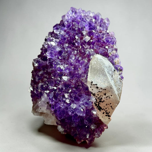 Amethyst With Calcite And Goethite