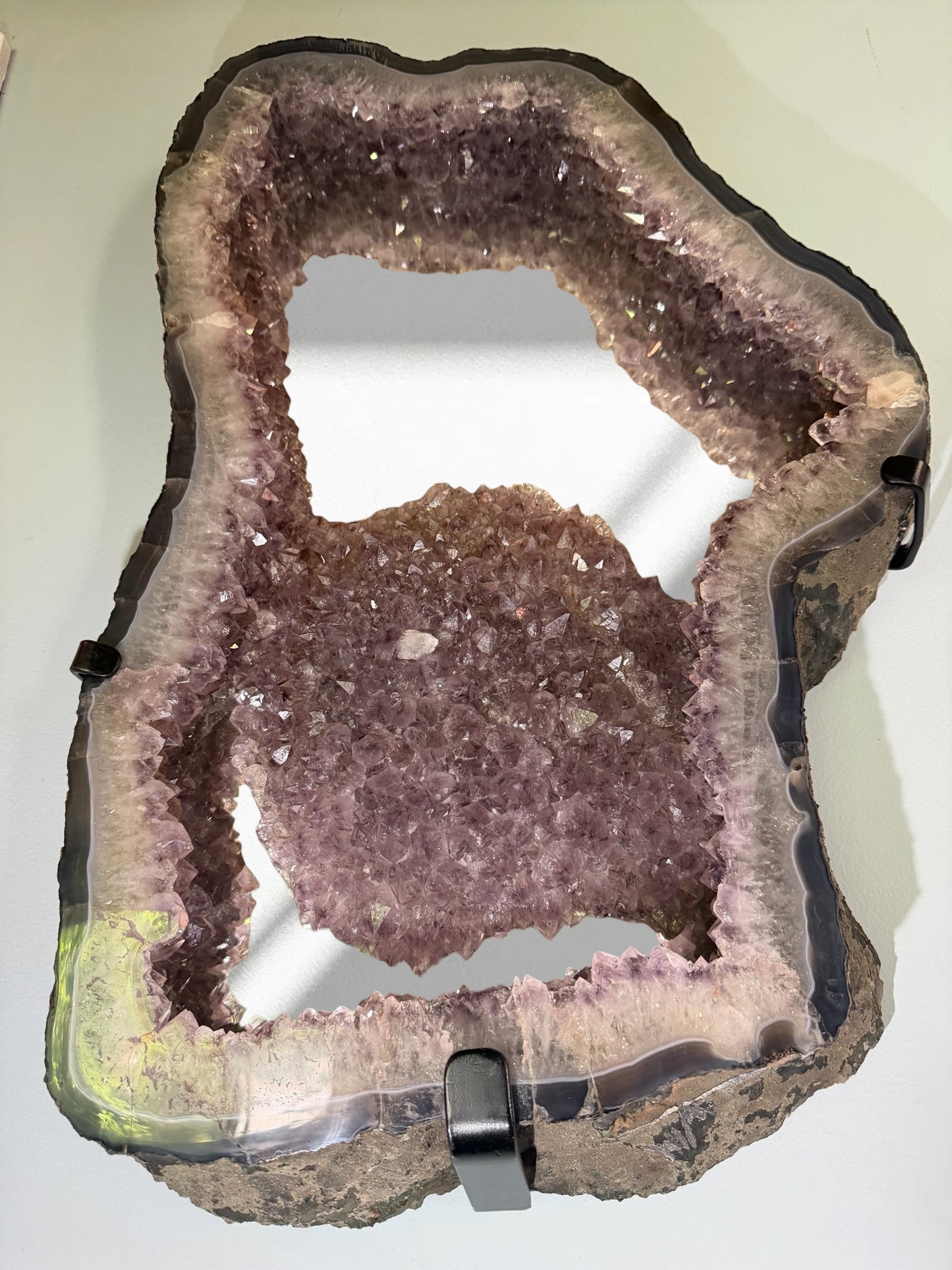 XL Amethyst Mirror With Agate & Hematite