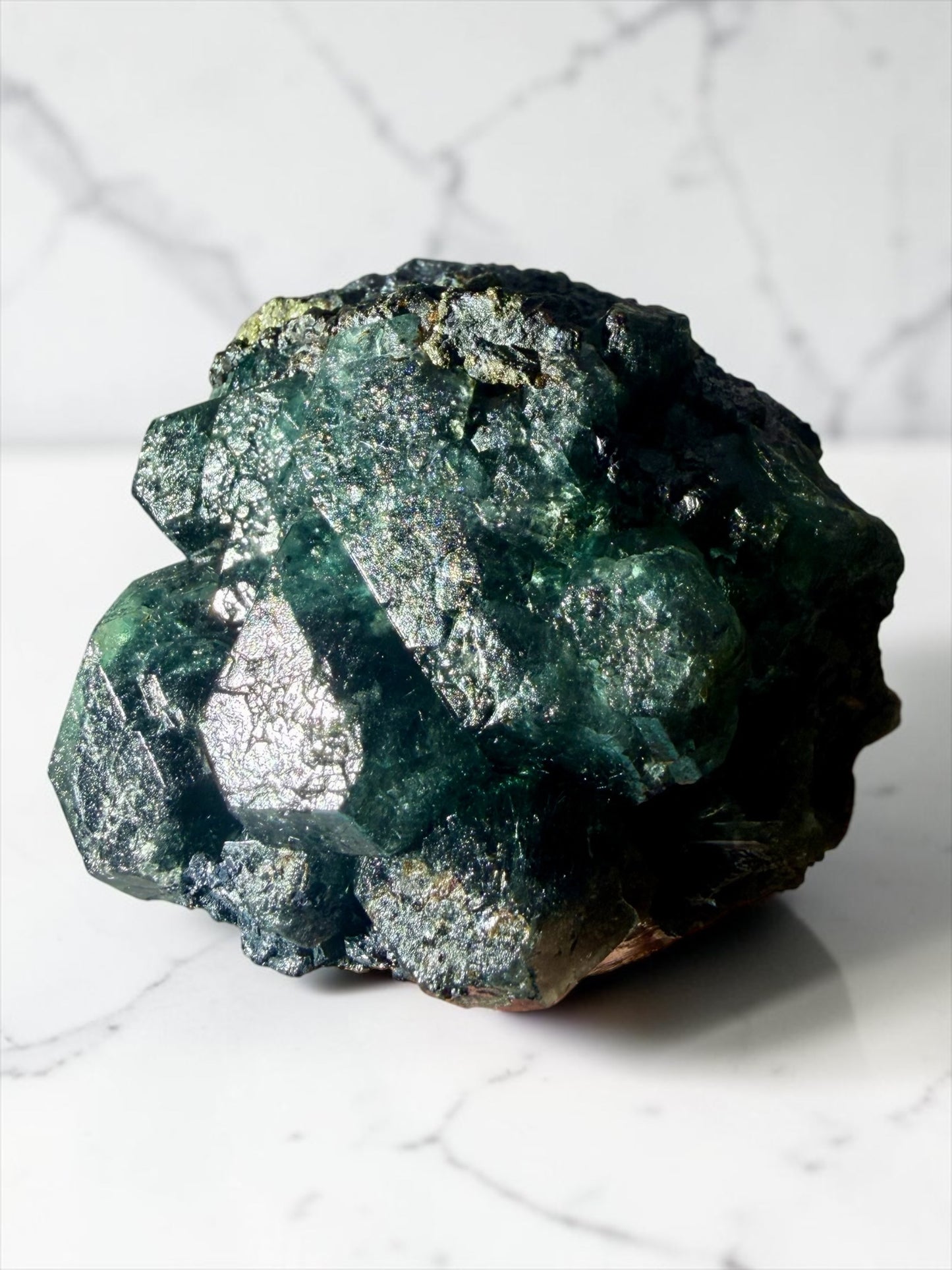 Ocean Blue Fluorite with Boulangerite Inclusions, Galena, Geocronite & Pyrite- Peru | River Walkers Minerals