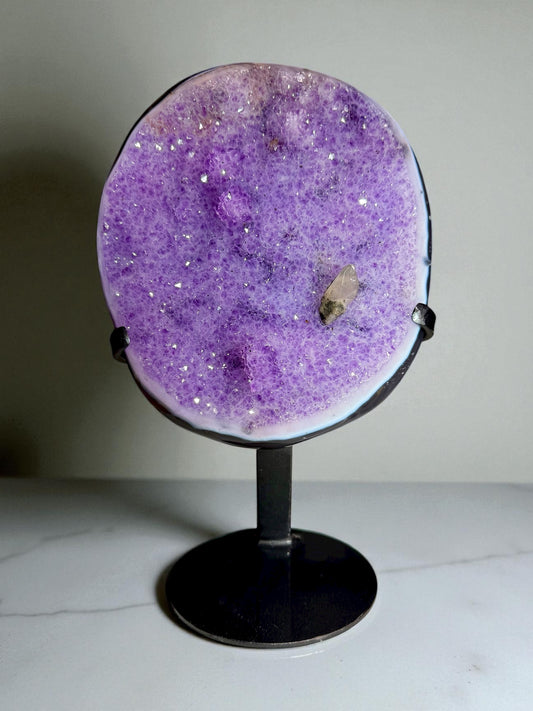 Electric Druzy Amethyst With Calcite - Artigas, Uruguay | River Walkers Minerals