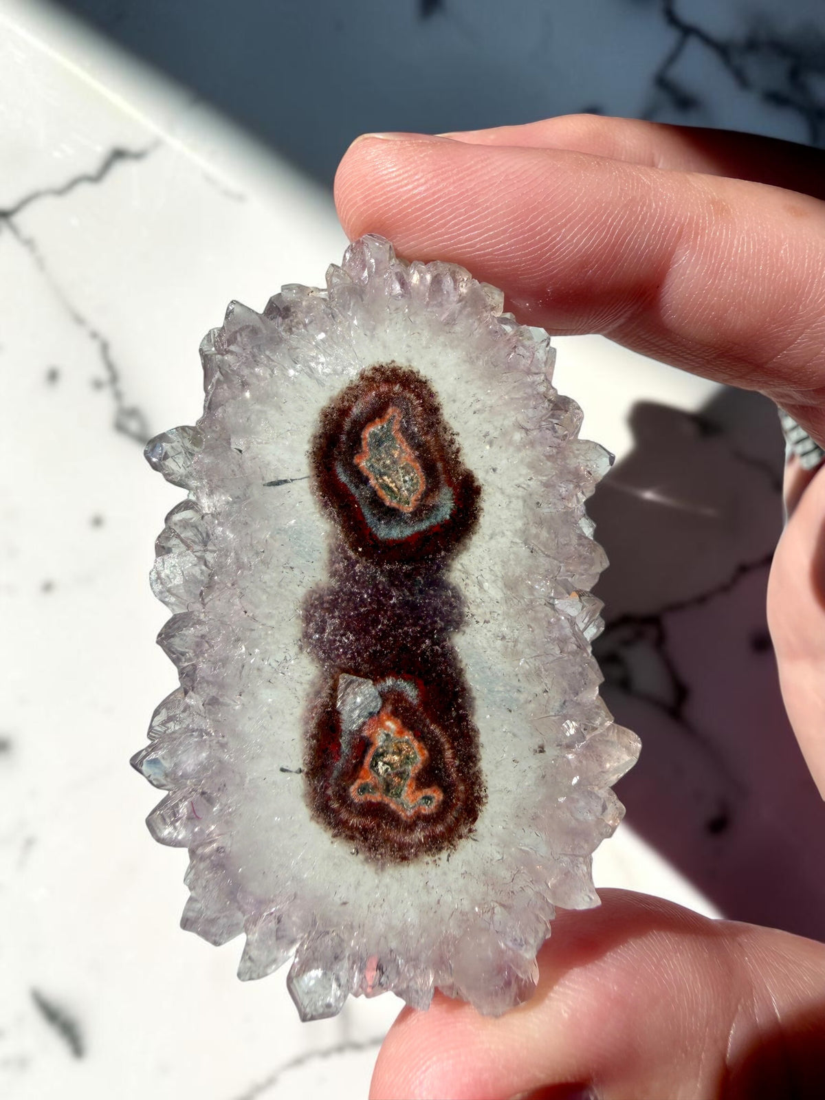 Special Stalactite Slice with Red & Brown Core- Uruguay | River Walkers Minerals
