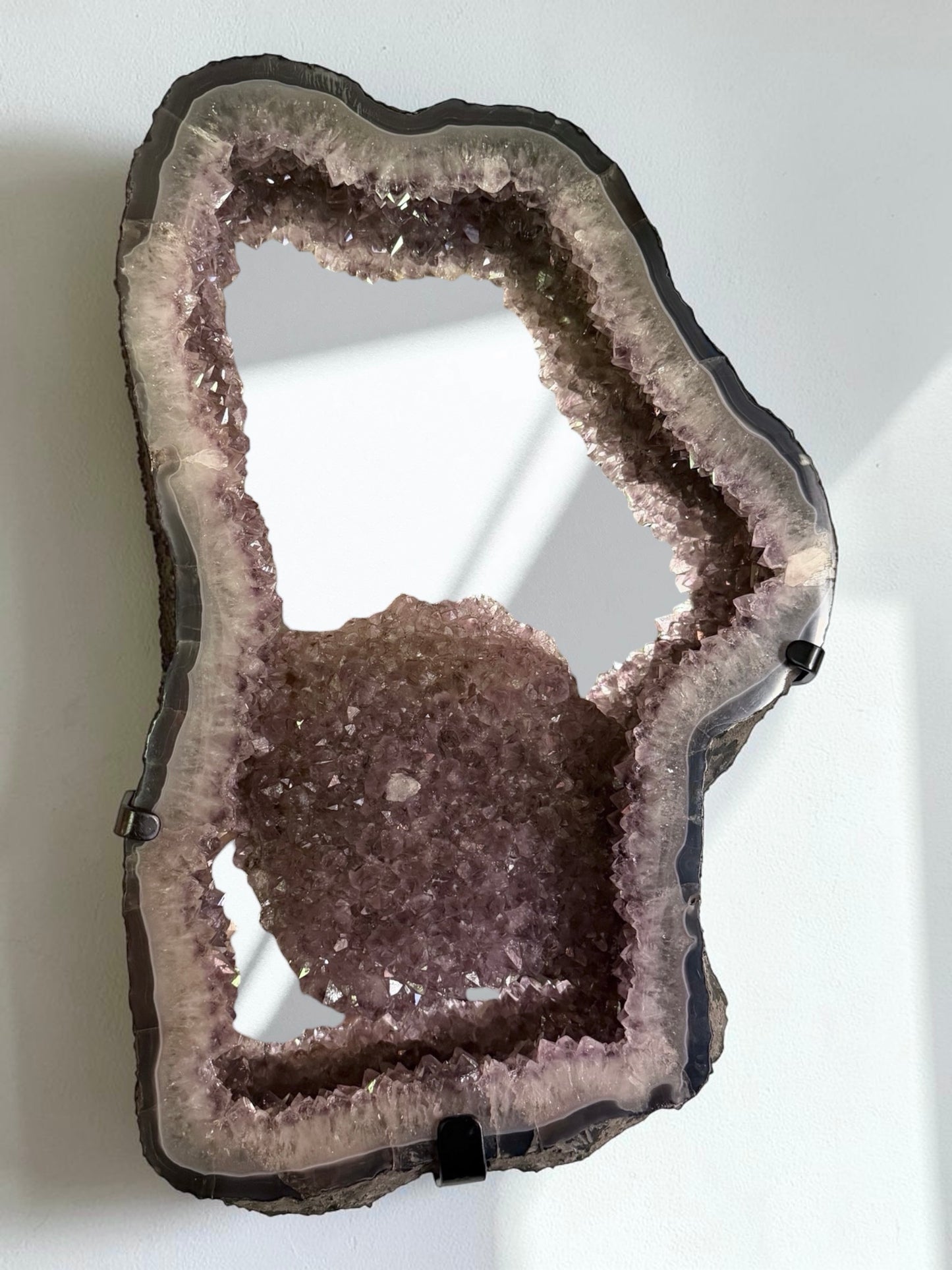 XL Amethyst Mirror With Agate & Hematite