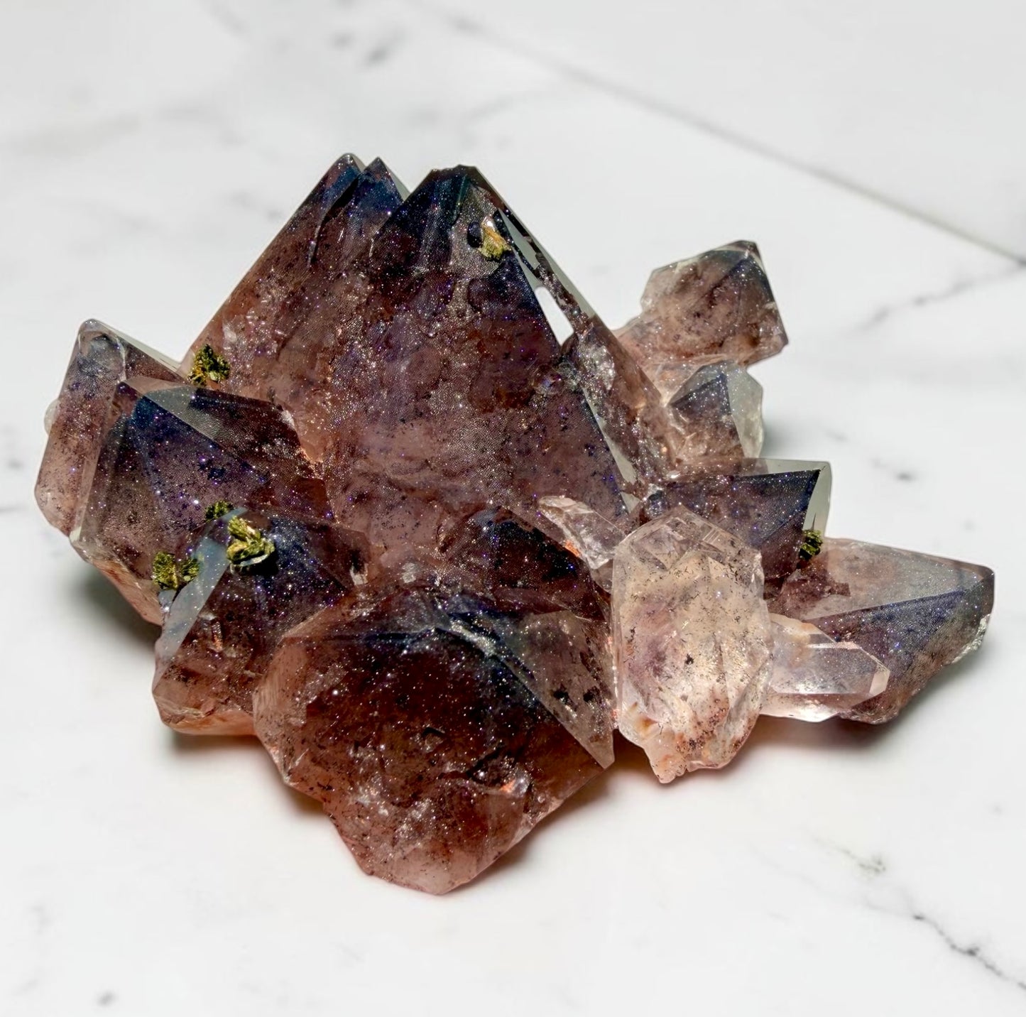 Sparkly Garden Amethyst with Specularite & Epidote- Sichuan, China | River Walkers Minerals