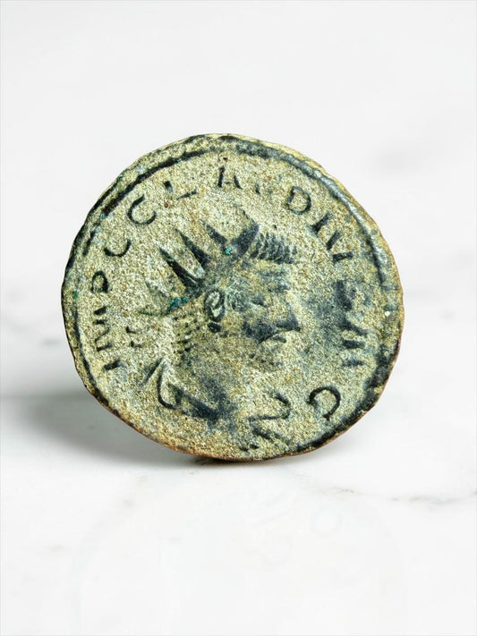 Ancient Roman Diocletian Radiate Coin, Jupiter Reverse | c. AD 285–290s | River Walkers Minerals