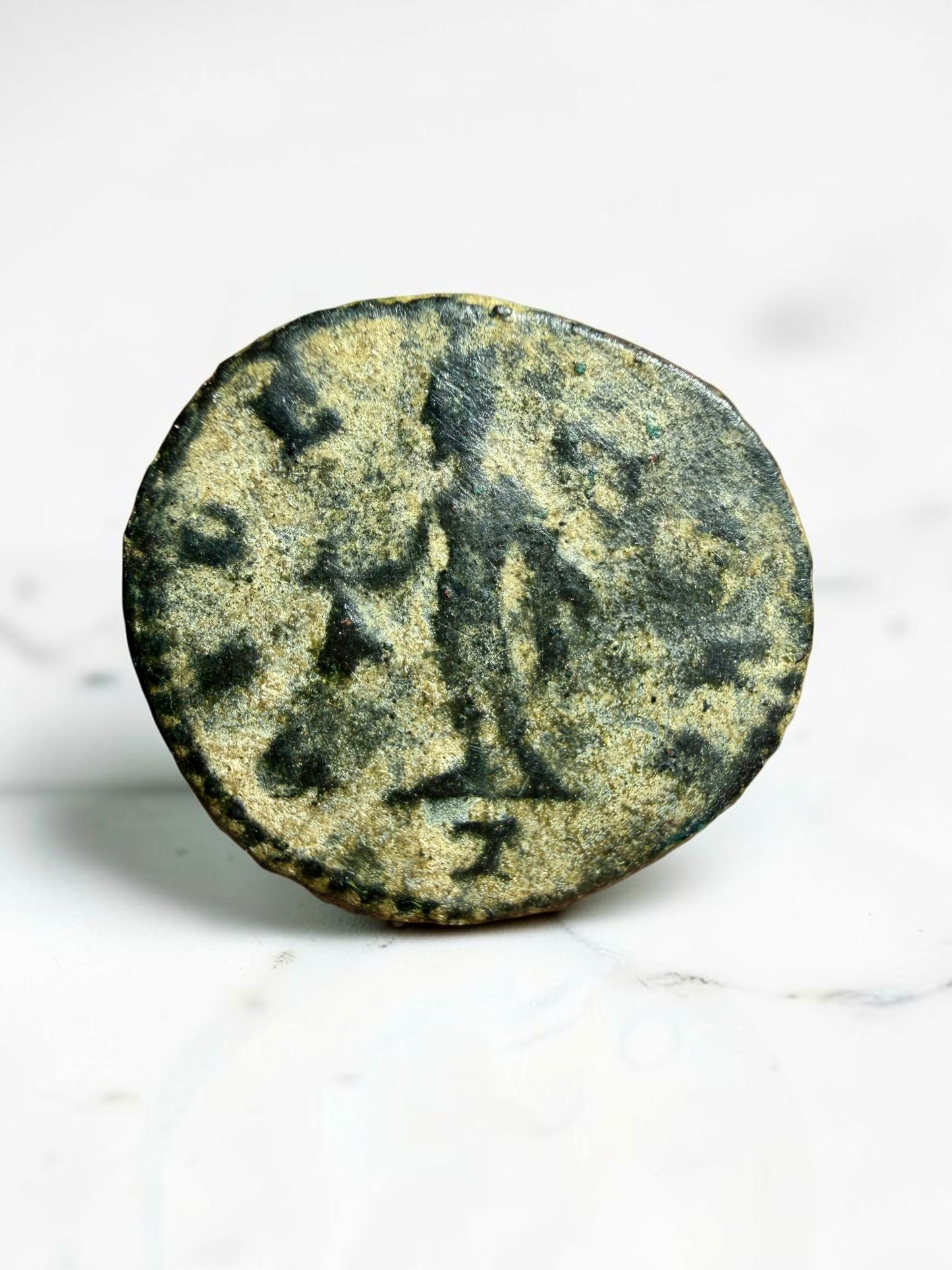 Ancient Roman Diocletian Radiate Coin, Jupiter Reverse | c. AD 285–290s | River Walkers Minerals