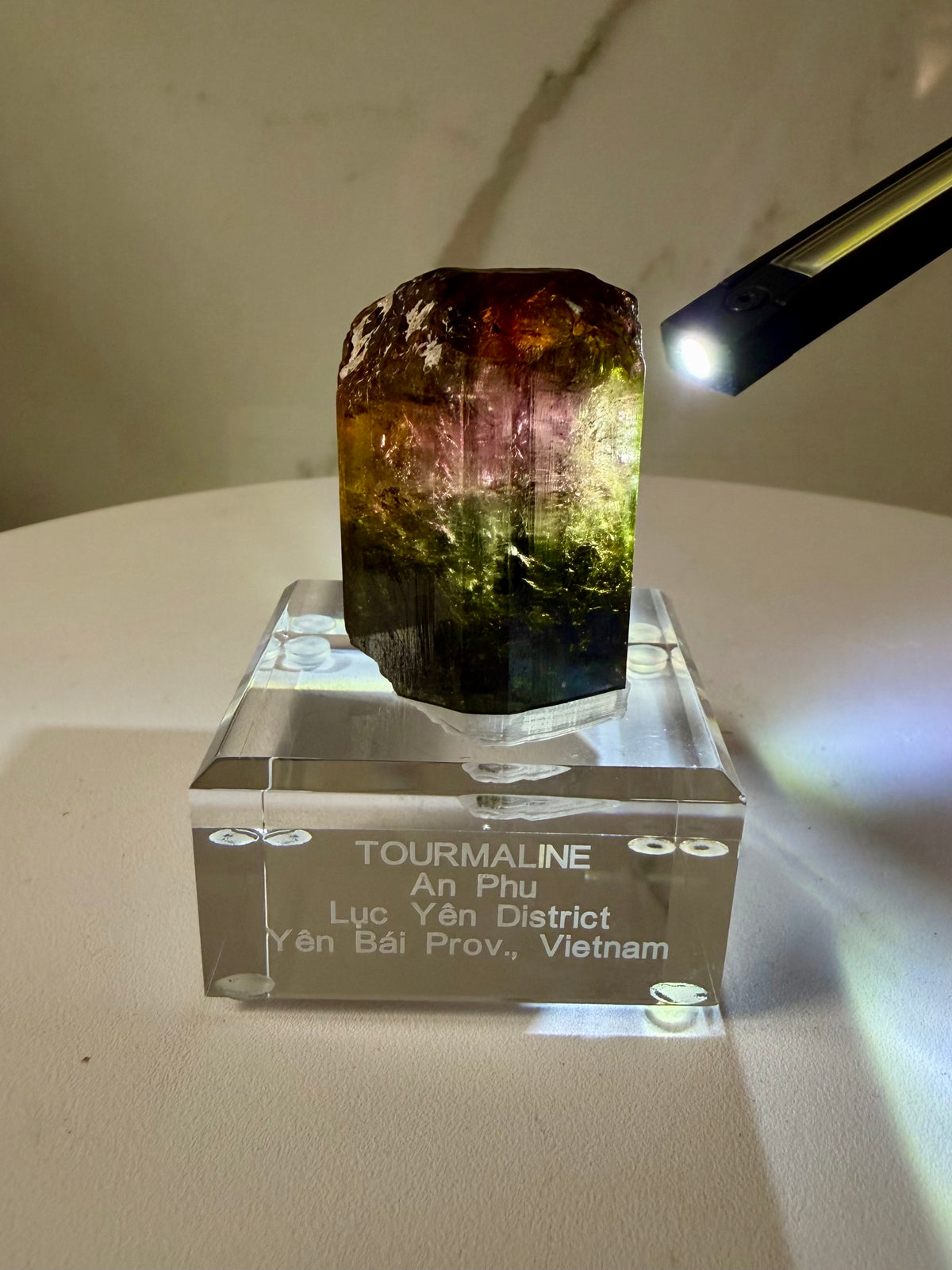 NEW DISCOVERY! Pink, Yellow and Green Multicolored Tourmaline- Vietnam | River Walkers Minerals