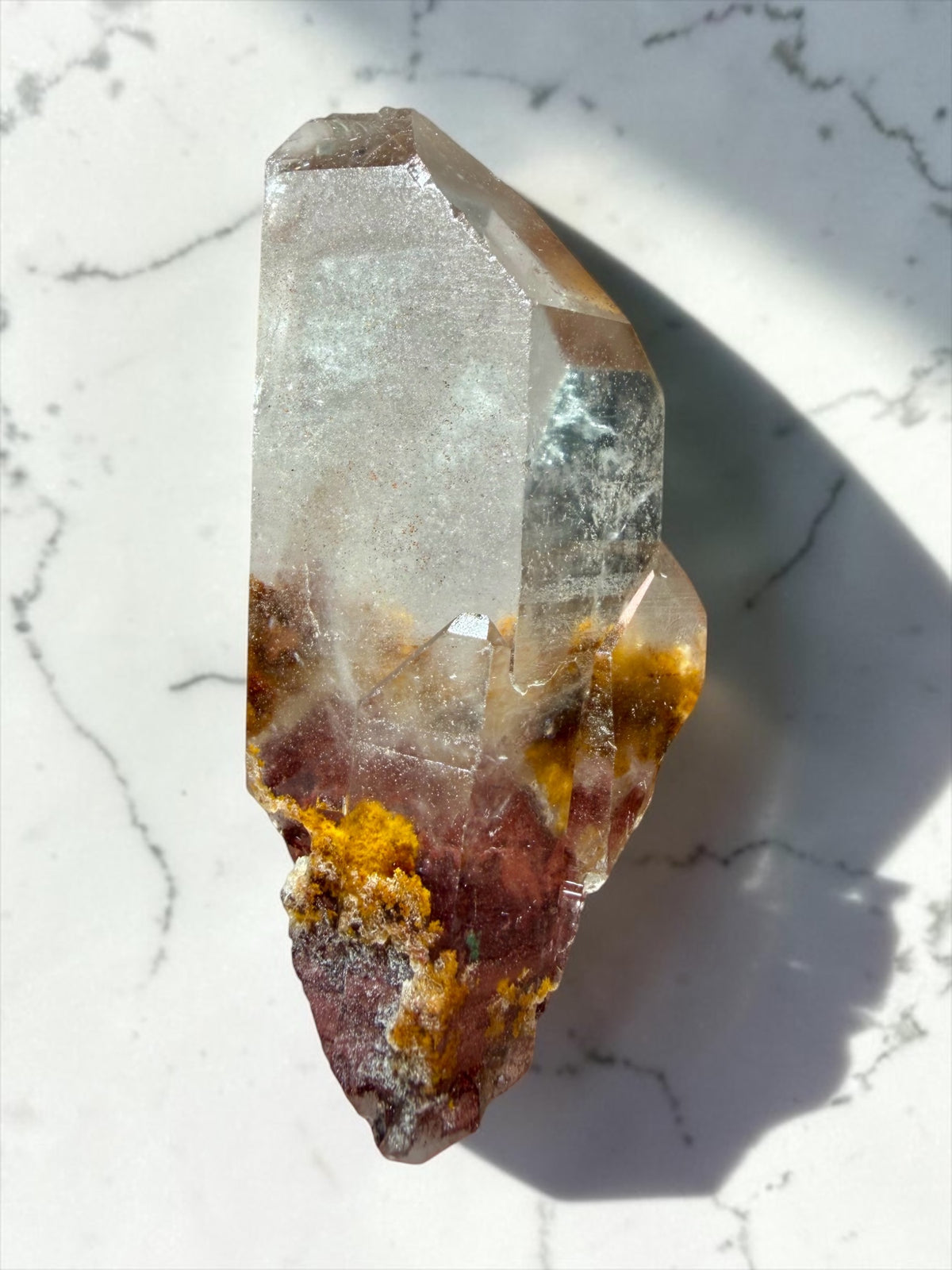 Hematite "Sunset" Phantom Quartz, Goethite, Chlorite Inclusions- India | River Walkers Minerals
