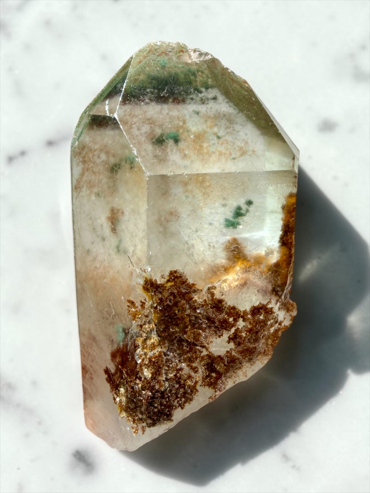 Hematite "Sunset" Phantom Quartz, Chlorite and Goethite Inclusions- India | River Walkers Minerals