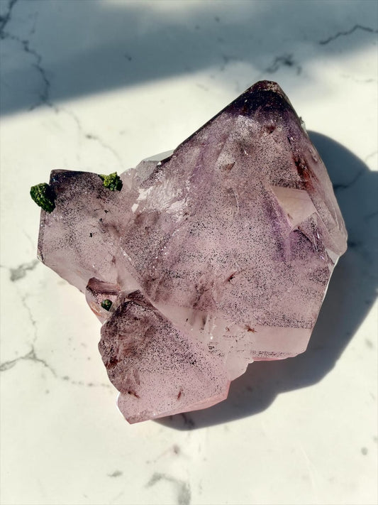 Garden Quartz with Epidote & Sparkly Hematite – Sichuan | River Walkers Minerals