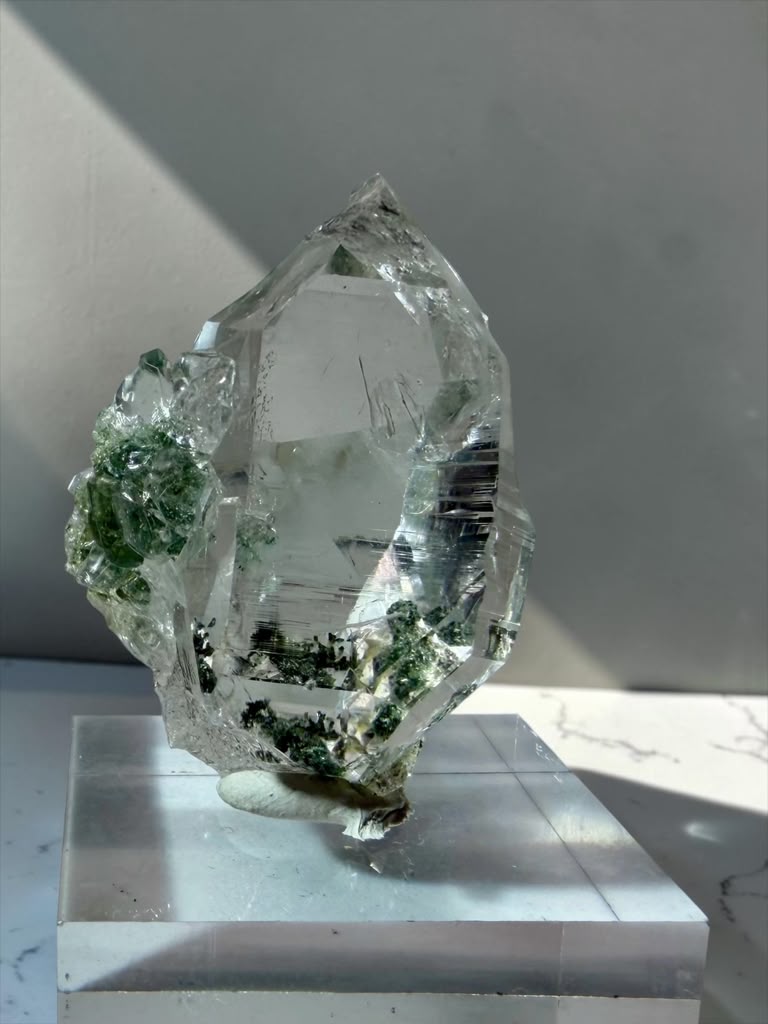 Pristine High-Altitude Quartz with Green Chlorite – Himalayas | River Walkers Minerals